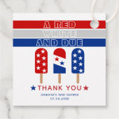White Due 4th van juli vuurwerk baby shower Bedankjes Labels (Achterkant)