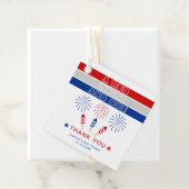 White Due 4th van juli vuurwerk baby shower Bedankjes Labels (In situ)