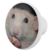White Dumbo Rat Dresser Knob Keramische Knop (Rechts)