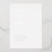 White Dusty Blue Save the Date Silver Folie Uitnodiging (Voorkant)