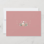 White Dusty Roos Floral Gold Airy Greenery Wedding Save The Date (Achterkant)