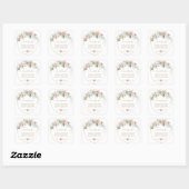 White Dusty Roos Floral Gold Greenery Wedding Vierkante Sticker (Vel)