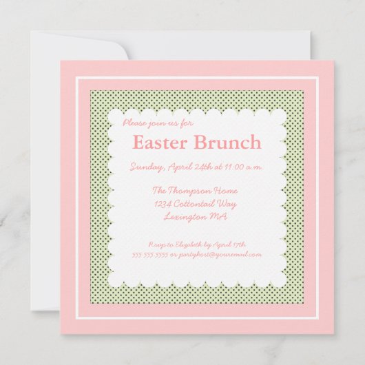 White Easter Bunny Brunch Invitation Kaart (Achterkant)