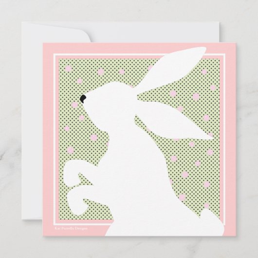 White Easter Bunny Brunch Invitation Kaart (Voorkant)