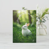 White Easter Bunny Feestdagenkaart (Staand voorkant)