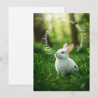 White Easter Bunny Feestdagenkaart