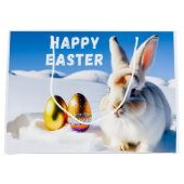 White Easter Bunny Groot Cadeauzakje (Voorkant)