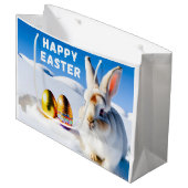 White Easter Bunny Groot Cadeauzakje (Voorkant Gekanteld)