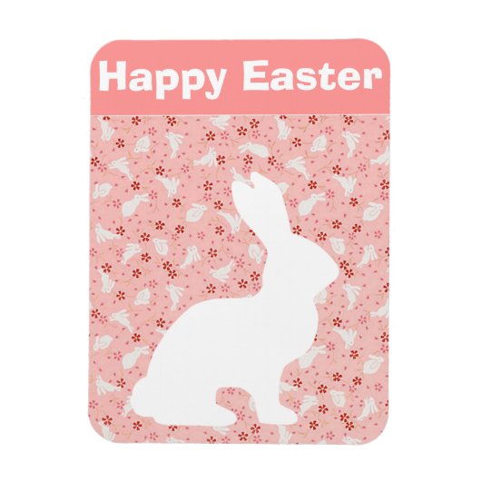 White Easter Bunny Magneet (Verticaal)