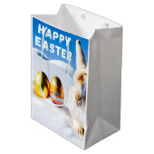 White Easter Bunny Medium Cadeauzakje (Voorkant Gekanteld)