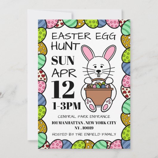 White Easter Bunny, paastante Aankondiging (Voorkant)