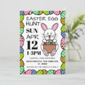 White Easter Bunny, paastante Aankondiging (Staand voorkant)