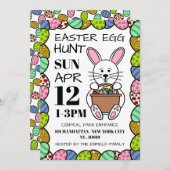 White Easter Bunny, paastante Aankondiging (Voorkant / Achterkant)