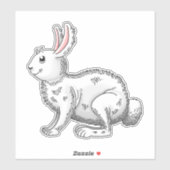 White Easter Bunny Sticker (Vel)