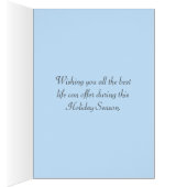 White Easter Bunny, Tulips & Chick on Sky Blue (Binnen (Rechts))