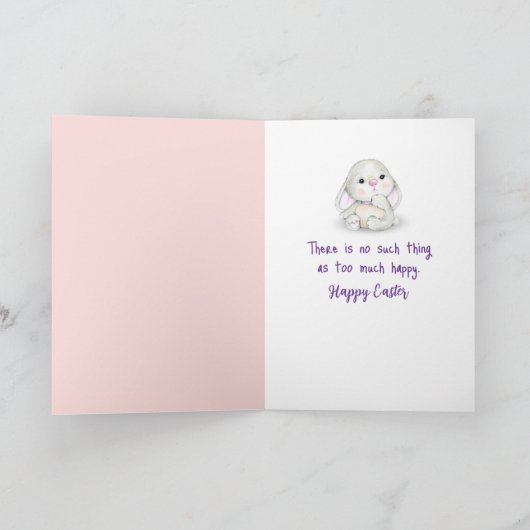 White Easter Bunny Wearing a Pink Tutu Kaart (Binnen)
