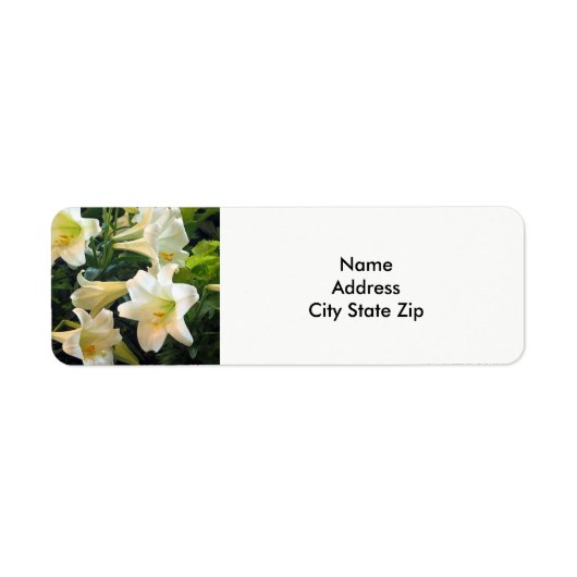  White Easter Lilies Floral Foto Etiket (Voorkant)