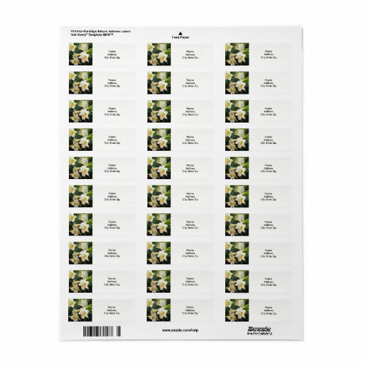 White Easter Lilies Floral Foto Etiket (Full Sheet)