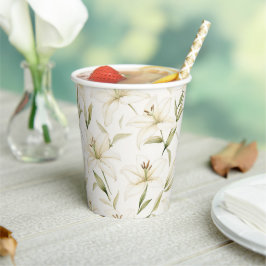 White Easter Lilies Papieren Bekers