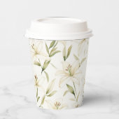 White Easter Lilies Papieren Bekers (Links)