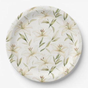 White Easter Lilies Papieren Bordje