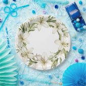 White Easter Lilies Papieren Bordje (Feest)