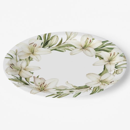 White Easter Lilies Papieren Bordje (Gekanteld)