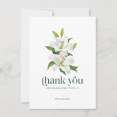 White Easter Lily Retro Typography Bedankkaart (Voorkant)