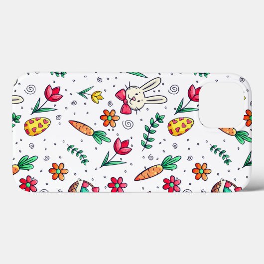 White Easter Pattern Phone Case (Achterkant (horizontaal))