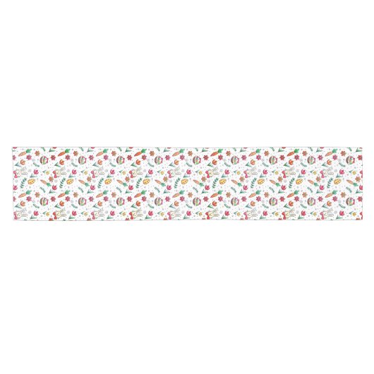 White Easter Pattern Table Runner Korte Tafelloper (Horizontaal)