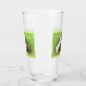 White Easter Rabbit Wheelbarrow Egg on Green Glas (Links)
