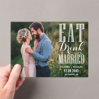 White Eat Drink en Be Married Kalligrafie Foto