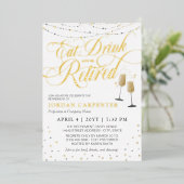 White Eat-Drink wordt gepensioneerd Folie Uitnodiging (Staand Voorkant)