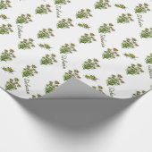 White Edelweiss Floral Wrapping Paper Cadeaupapier (Hoek)