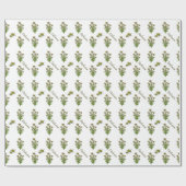 White Edelweiss Floral Wrapping Paper Cadeaupapier (Vlak)