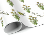 White Edelweiss Floral Wrapping Paper Cadeaupapier (Rol Hoek)
