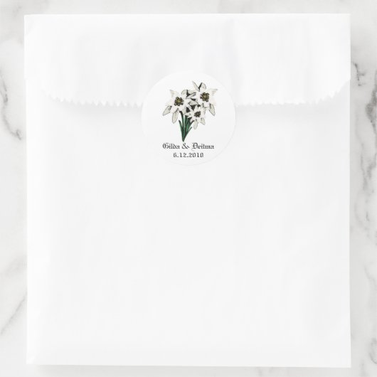 White Edelweiss Wedding Stickers (Tas)