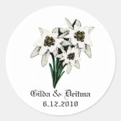 White Edelweiss Wedding Stickers (Voorkant)