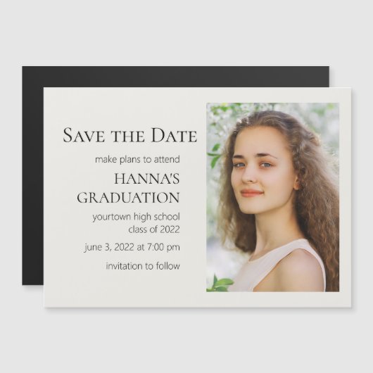 White Editable Color Photo Afstuderen (Voorkant / Achterkant)