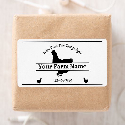 White Egg Carton Label Chicken Farmhouse (Insitu)