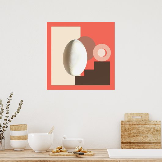 White Egg Modern Bauhaus Design Poster (Keuken)