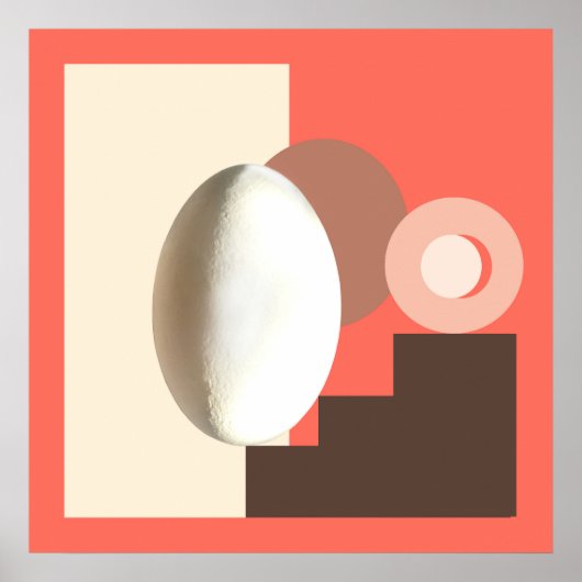 White Egg Modern Bauhaus Design Poster (Voorkant)