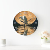 White Egret & Full Moon Wildlife Natuur Scene Grote Klok (Huis)
