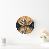 White Egret & Full Moon Wildlife Natuur Scene Ronde Klok (Huis)