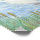 White Egret in Cattail Marsh art print (Hoek)