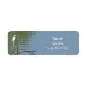 White Egret Photo Birdwatcher Wild Bird Lakeside Etiket (Voorkant)
