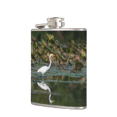 White Egret Reflection Heupfles (Links)