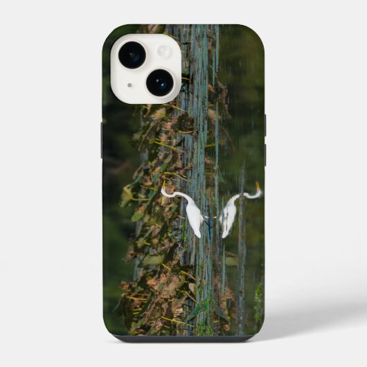 White Egret Reflection iPhone Case Hoesje (Achterkant)