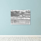 White Egret Stretted Canvas Print (Insitu (Houten vloer))