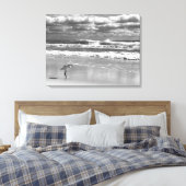 White Egret Stretted Canvas Print (Insitu (Slaapkamer))